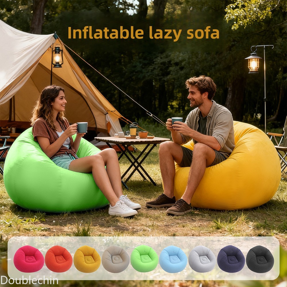 Outdoor Furniture Lowes - Single Flocked Inflatable Lazy Sofa, Foldable