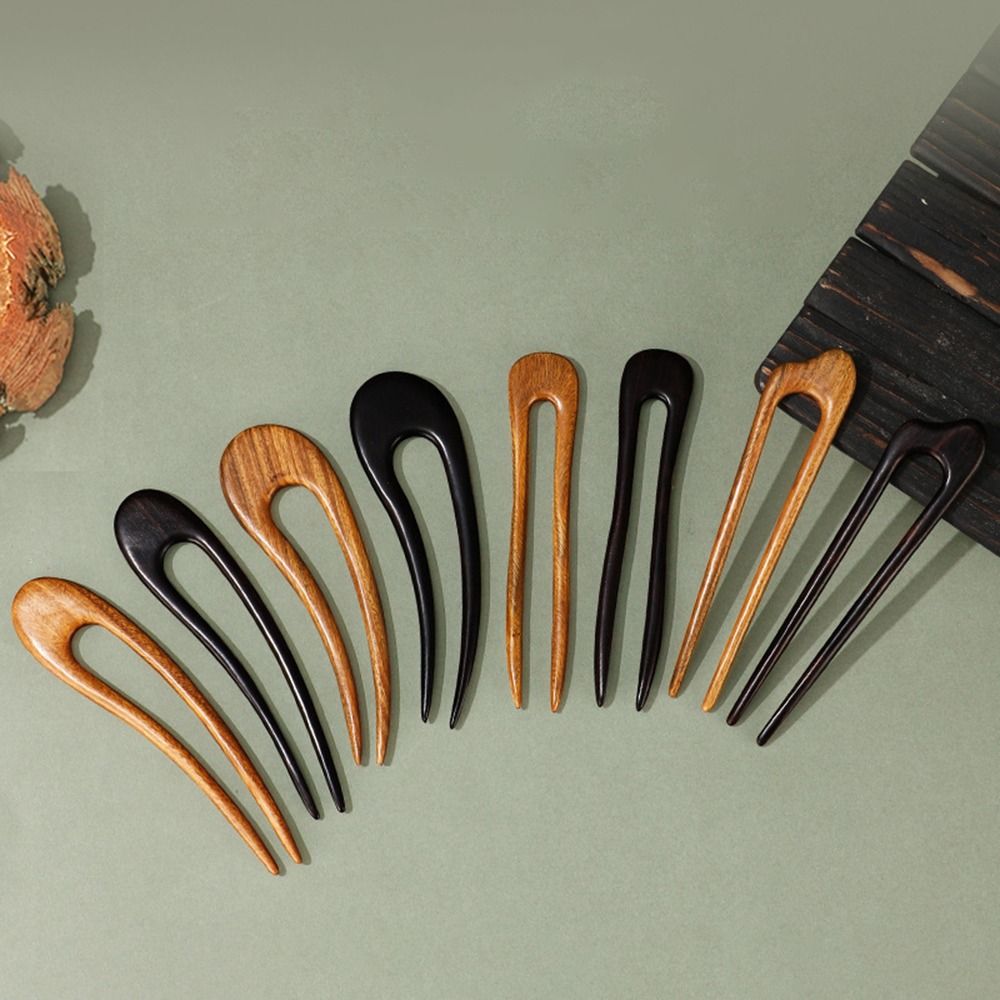 Outdoor Furniture Decor - Headwear U Shaped Wooden Hair Sticks