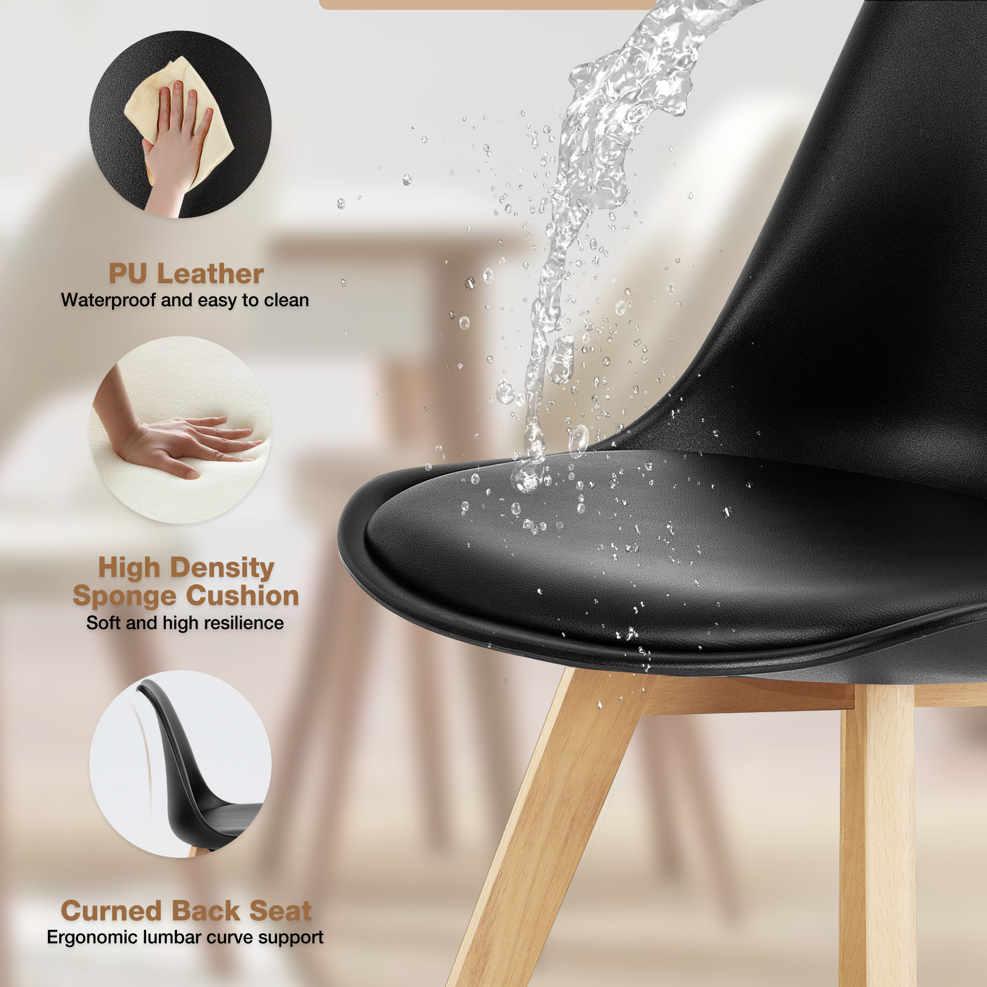 JHK PU Leather Dining Chairs S - Adirondack Chair Wood ulasan dan harga