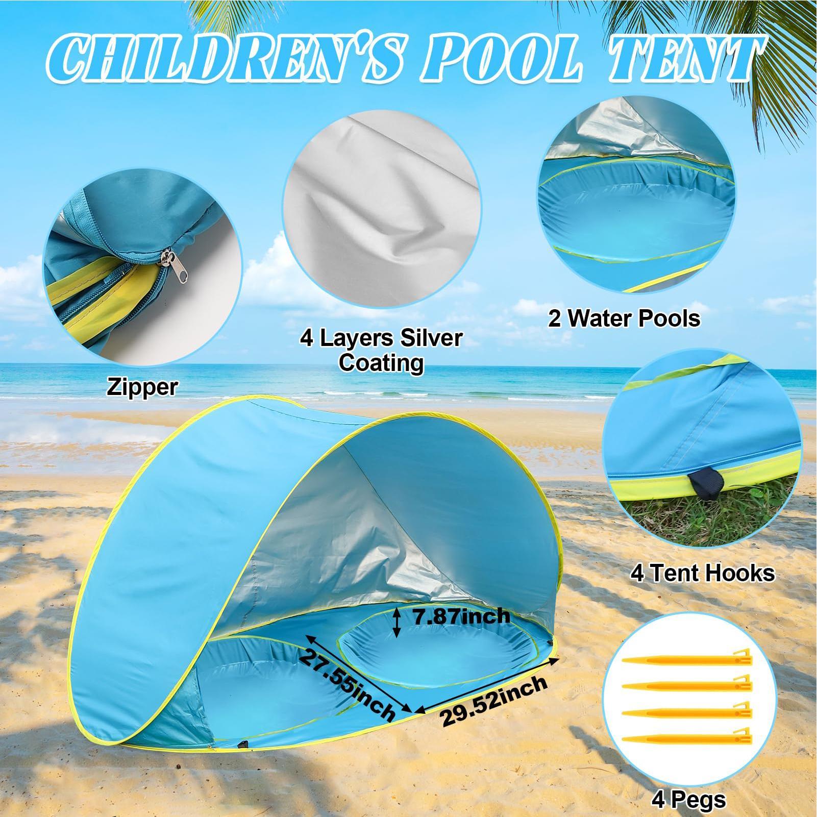 Kid Beach Tent With Pool UV Pr - Gazebo Pop Up ulasan dan harga