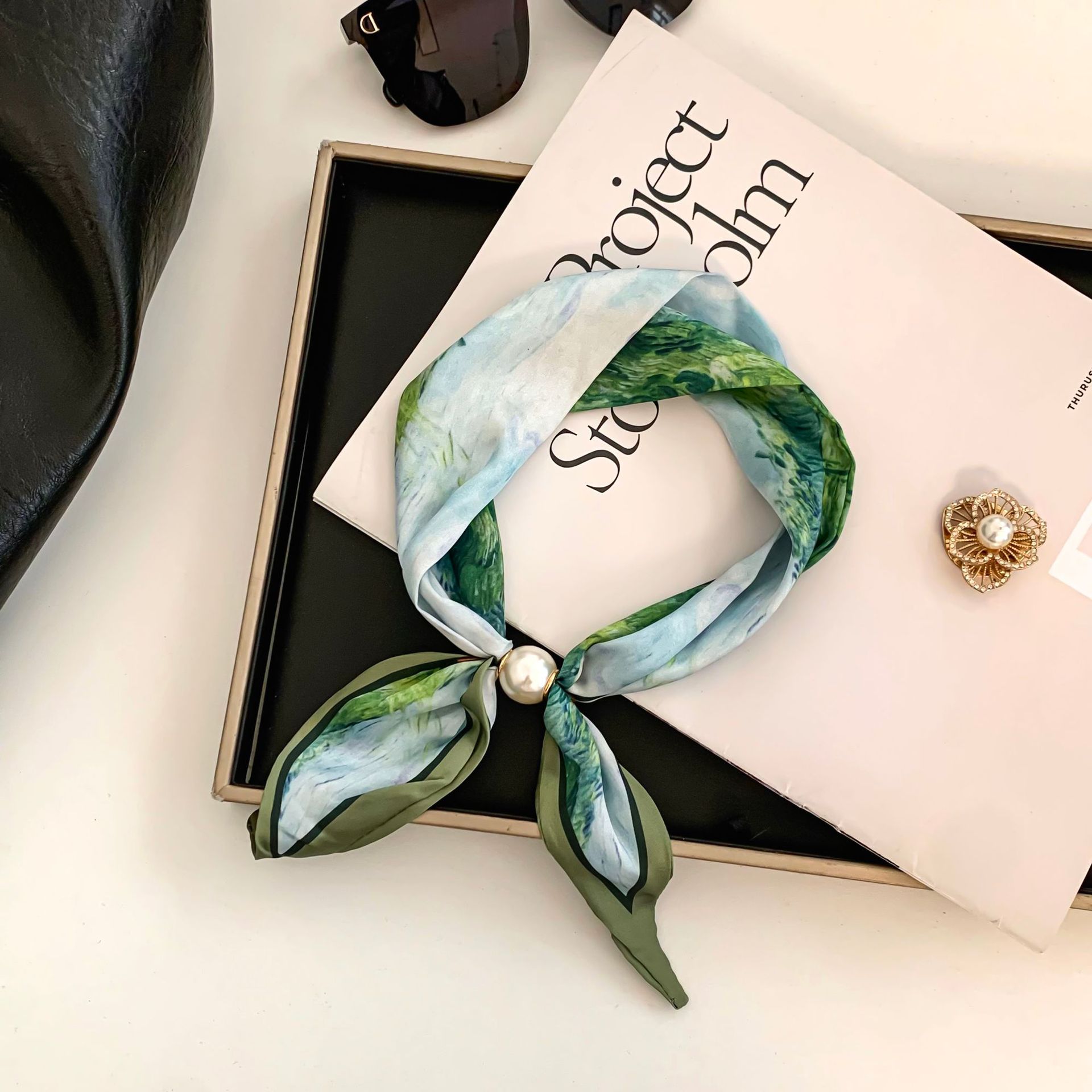 Cashew Flower Silk Scarf Effor - Outdoor Furniture Decor ulasan dan harga