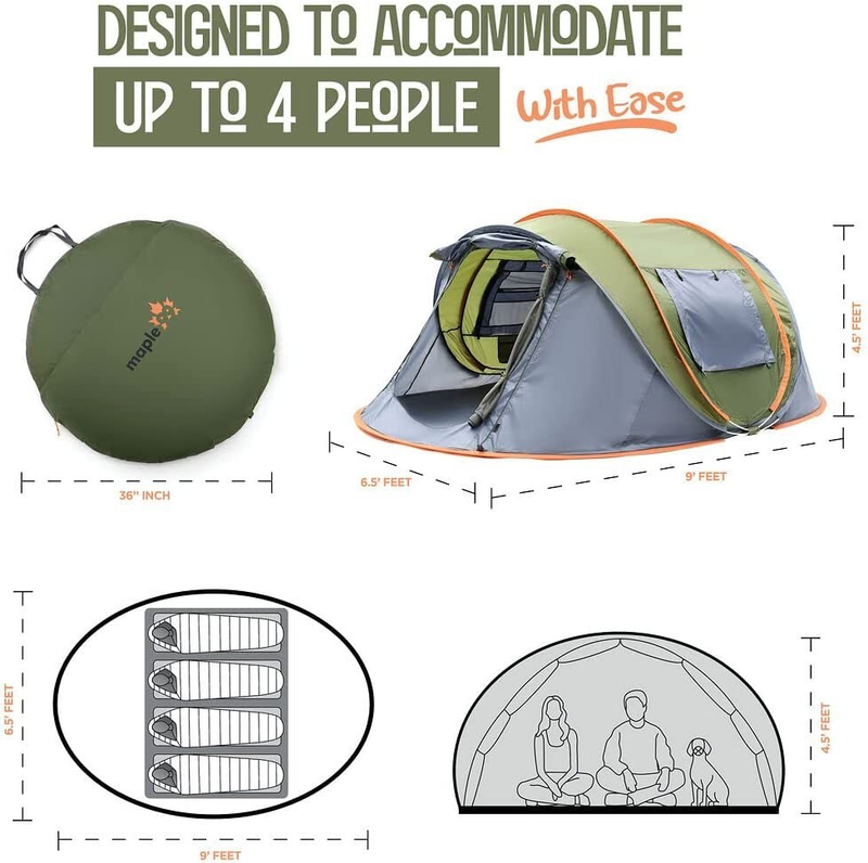 Camping Tent - 4-Person Easy P - Gazebo Pop Up ulasan dan harga