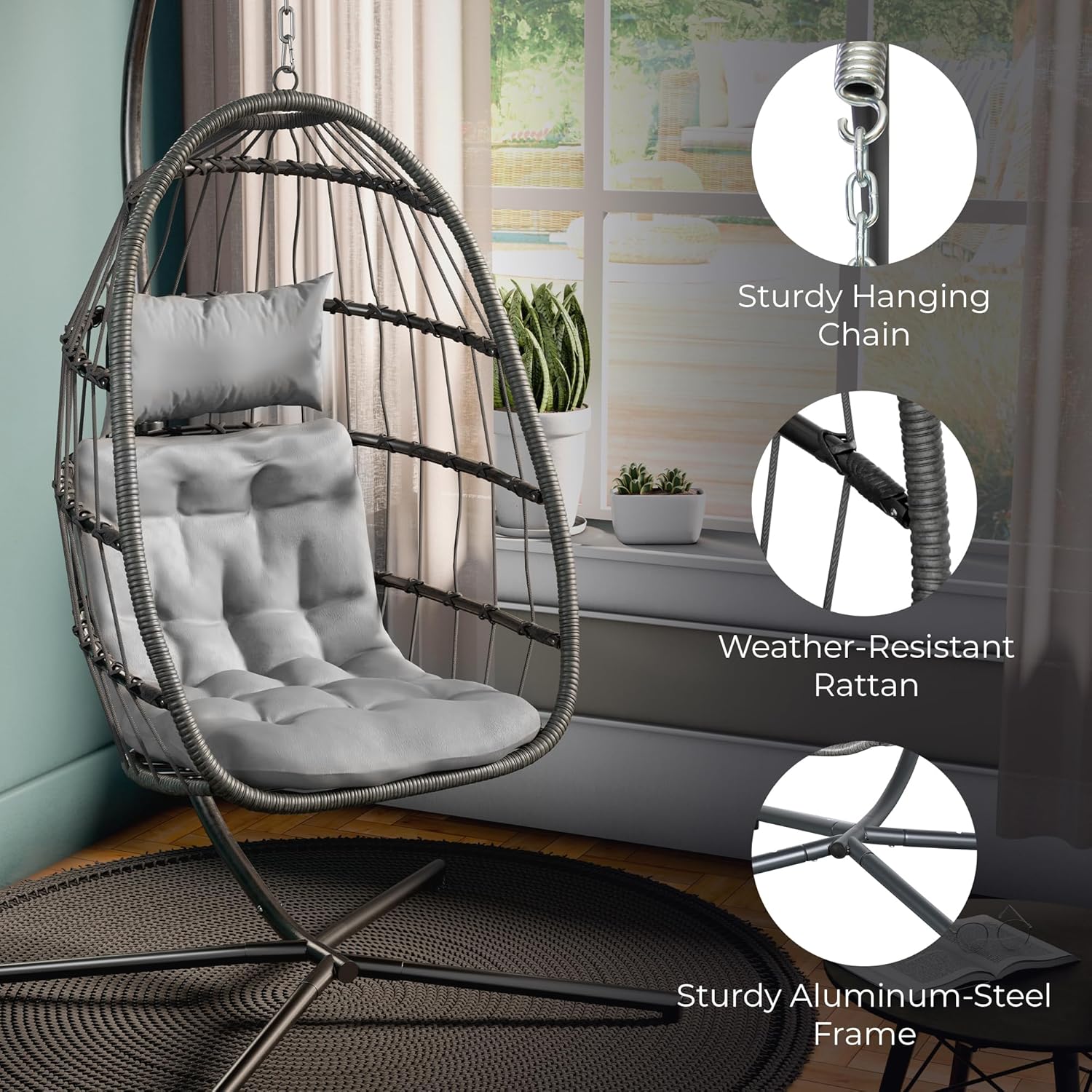 Hanging Egg Chair with Stand,3 - Hanging Egg Chair ulasan dan harga