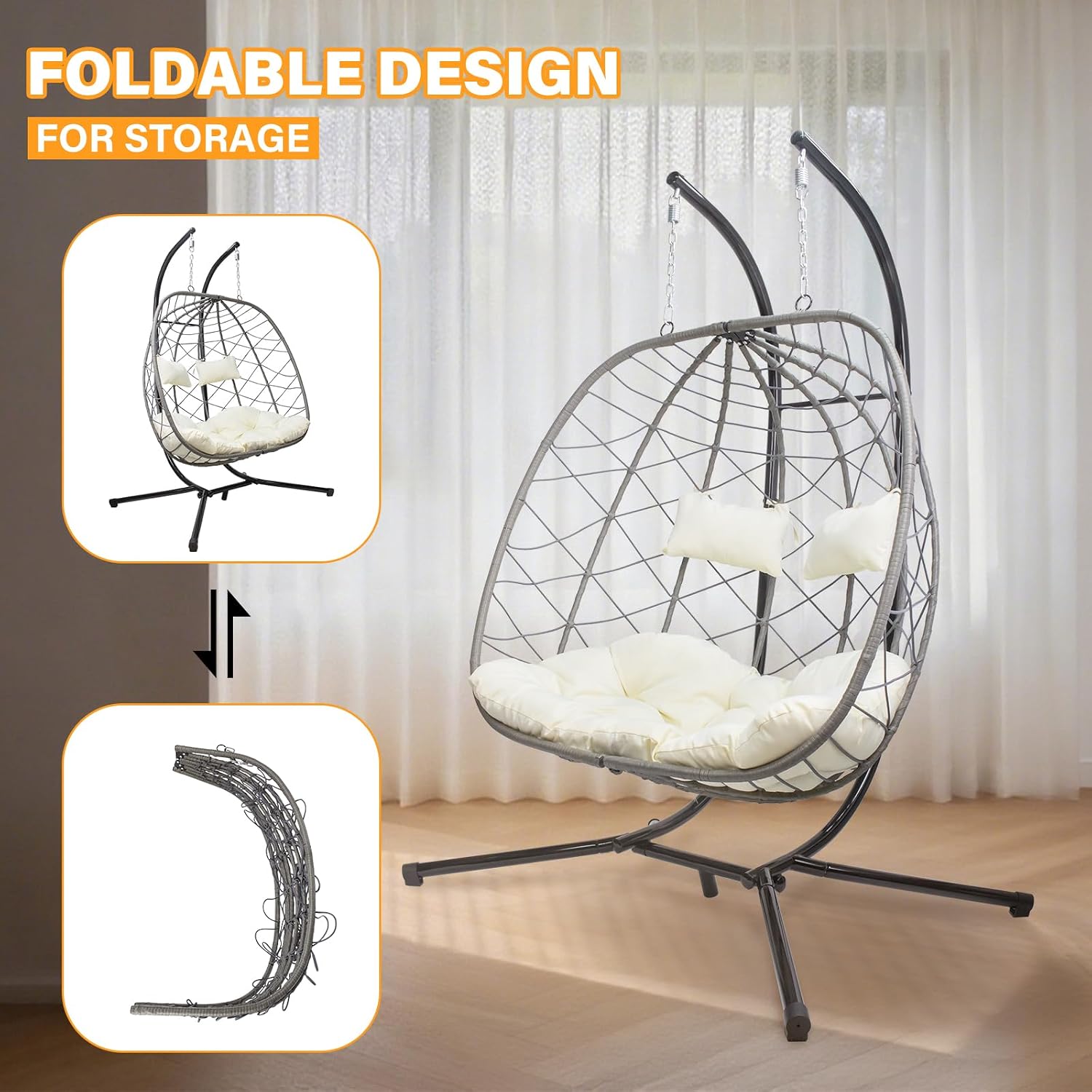 Egg Swing Chair with Stand, Ou - Hanging Egg Chair ulasan dan harga