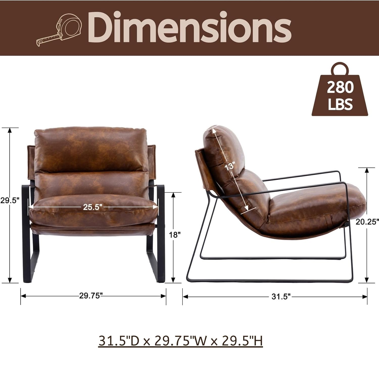 PU Leather Accent Armchair Set - Adirondack Chair Wood ulasan dan harga